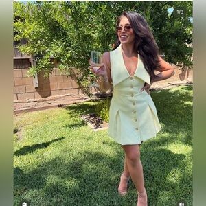 Meshki Lemon Button-Front Mini Dress